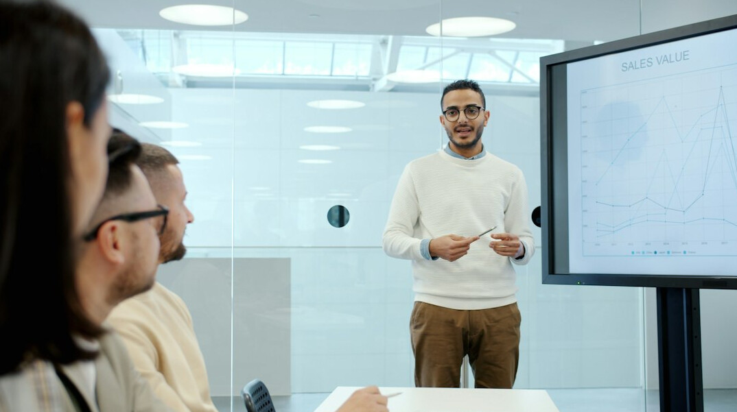 business leader presenting